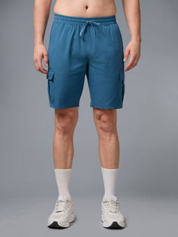 Technosport - Men Solid Slim Fit Sports Shorts