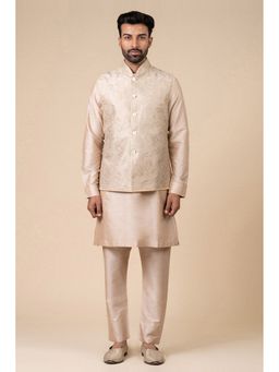 TASVA - Men Pink Viscose Blend Embroidered Jacket with Kurta and Pyjama