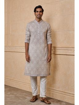 TASVA - Men Pink Cotton Abstract Kurta with Churidar