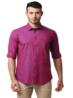 BASICS - Men Pink Cotton Solid Shirt