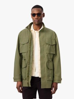 Lacoste - Mid-Length Water-Repellent Windbreaker Green Jacket