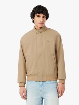 Lacoste - Water-Repellent Twill Harrington Beige Jacket