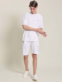 Bene Kleed - Men White Cotton Graphic Short Set