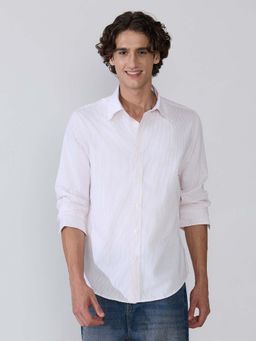 Espanshe - Men Pink Cotton Stripes Shirt