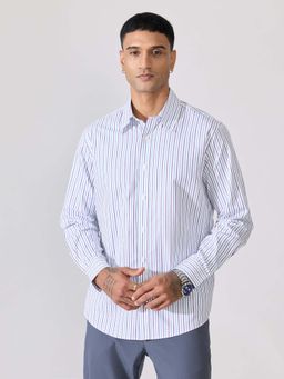 Espanshe - Men Indigo Cotton Stripes Shirt