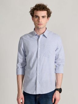 Espanshe - Men Blue Cotton Checks Shirt