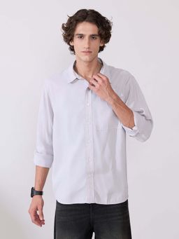 Espanshe - Men Lavender Polyester Solid Shirt