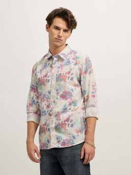 Espanshe - Men Pink Polycotton Floral Shirt