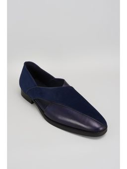 Bubber Couture - Gavin Navy Blue Italian Leather & Velvet Peshawari Sandals