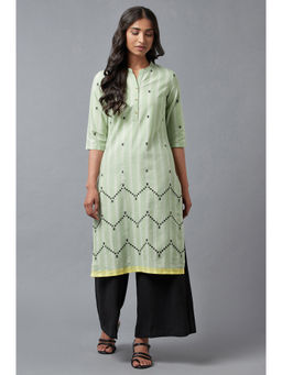 W - Green Stripes Kurta