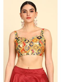 Soch - Womens Multi-Color Synthetic Woven Design Blouse