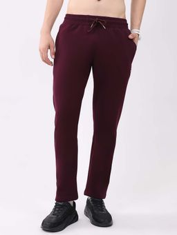 Monte Carlo - Wine Men Regular Solid Drawstring Lower Trackpant