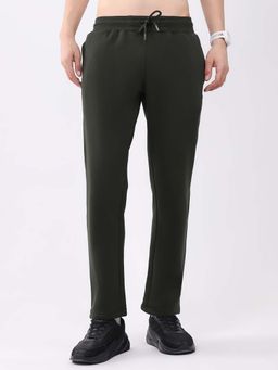 Monte Carlo - Olive Men Regular Solid Drawstring Lower Trackpant
