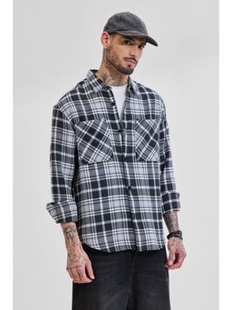 Snitch - Men Black Checks Cotton Casual Shirt