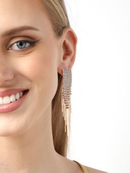 Sohi - Gold Plated Party Designer Stone Drop Earring for Women