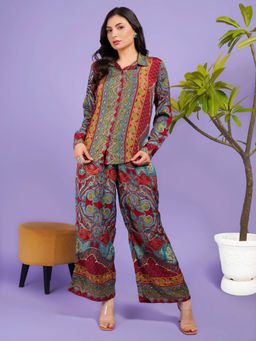 BOHOLYFE - Crimson Dreams Printed Co-Ord Set