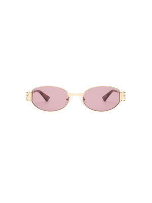 LE SPECS Unisex The Forbidden Bright Gold Oval Sunglasses