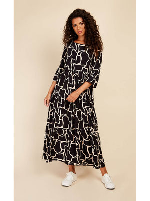 Moni S S Dress Humus Aop Big Animal