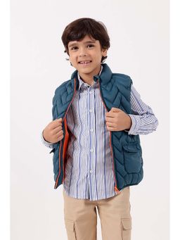 One Friday - Teal Solid Regular Jacket