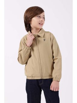 One Friday - Beige Solid Regular Jacket