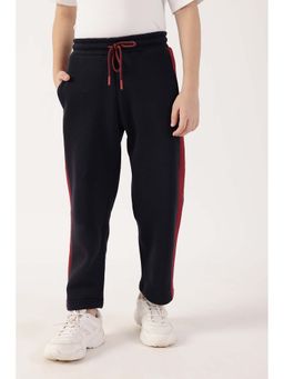 One Friday - Navy Blue Solid Regular Trackpant