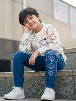 Napchief - Off White Printed Relaxed Sweatshirt and Joggers