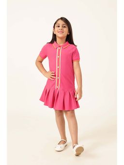 One Friday - Pink Solid A-Line Dress