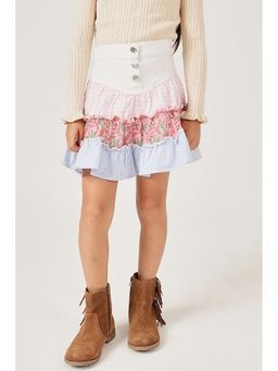 One Friday - Multi-Color Printed Flared Skirt