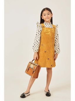 One Friday - Brown Printed A-Line Dress