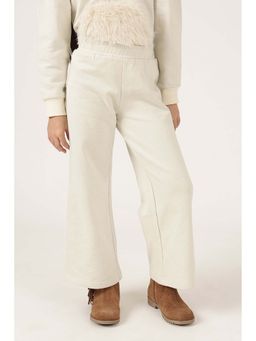 One Friday - Off White Solid Regular Trouser