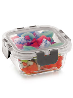 MAGNUS - Glock Borosilicate Glass Food Square Container with Microwave Safe (320ml)