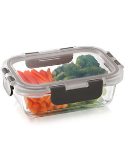 MAGNUS - Glock Borosilicate Glass Food Rectangle Container with Microwave Safe (370ml)