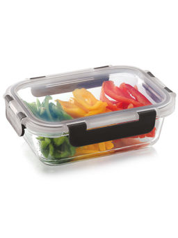 MAGNUS - Glock Borosilicate Glass Food Rectangle Container with Microwave Safe (640ml)