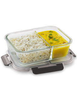 MAGNUS - Glock Borosilicate Glass Divider Rectangle Container Microwave Safe (970ml)