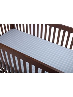 Abracadabra - Fitted Crib Sheet - Blue Gingham Checks (6-12 Months)