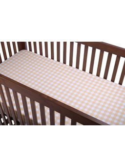 Abracadabra - Fitted Crib Sheet - Orange Gingham Checks (6-12 Months)