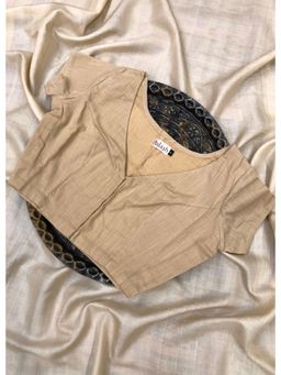 Palash - Women Cotton Slub Stitched Beige Blouse