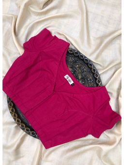 Palash - Women Cotton Slub Stitched Magenta Blouse