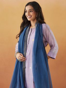 Fabindia - Indigo Cotton Silk Woven Dupatta