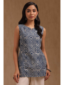 Soch - Women Blue Cotton Geometric Printed Tunic