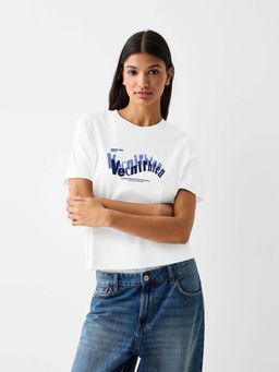 MISCHIEF MONKEY - Printed White Oversize T-Shirt
