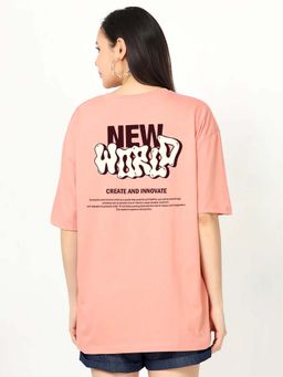 MISCHIEF MONKEY - Peach Oversize T-Shirt