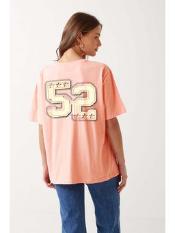 MISCHIEF MONKEY - Peach Oversize T-Shirt