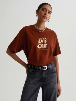 MISCHIEF MONKEY - Brown Oversize T-Shirt