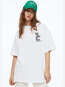 MISCHIEF MONKEY - Printed White Oversize T-Shirt