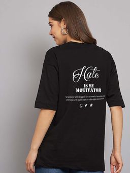 MISCHIEF MONKEY - Printed Black Oversize T-Shirt