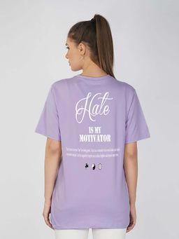 MISCHIEF MONKEY - Printed Lavender Oversize T-Shirt