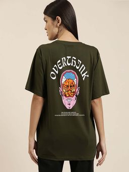 MISCHIEF MONKEY - Olive Oversize T-Shirt