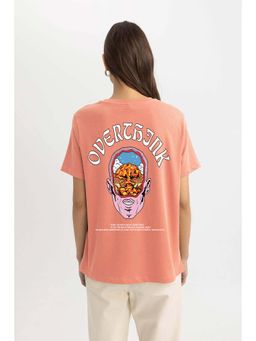 MISCHIEF MONKEY - Peach Oversize T-Shirt