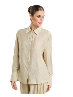 BCBG - Beige Textured Crinkle Shirt